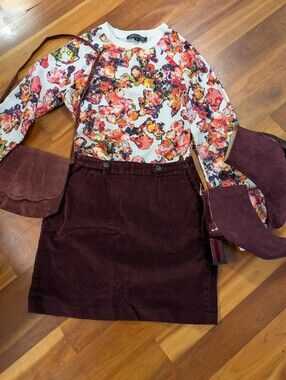 White Floral Crewneck Sweater - Pink & Multicolor